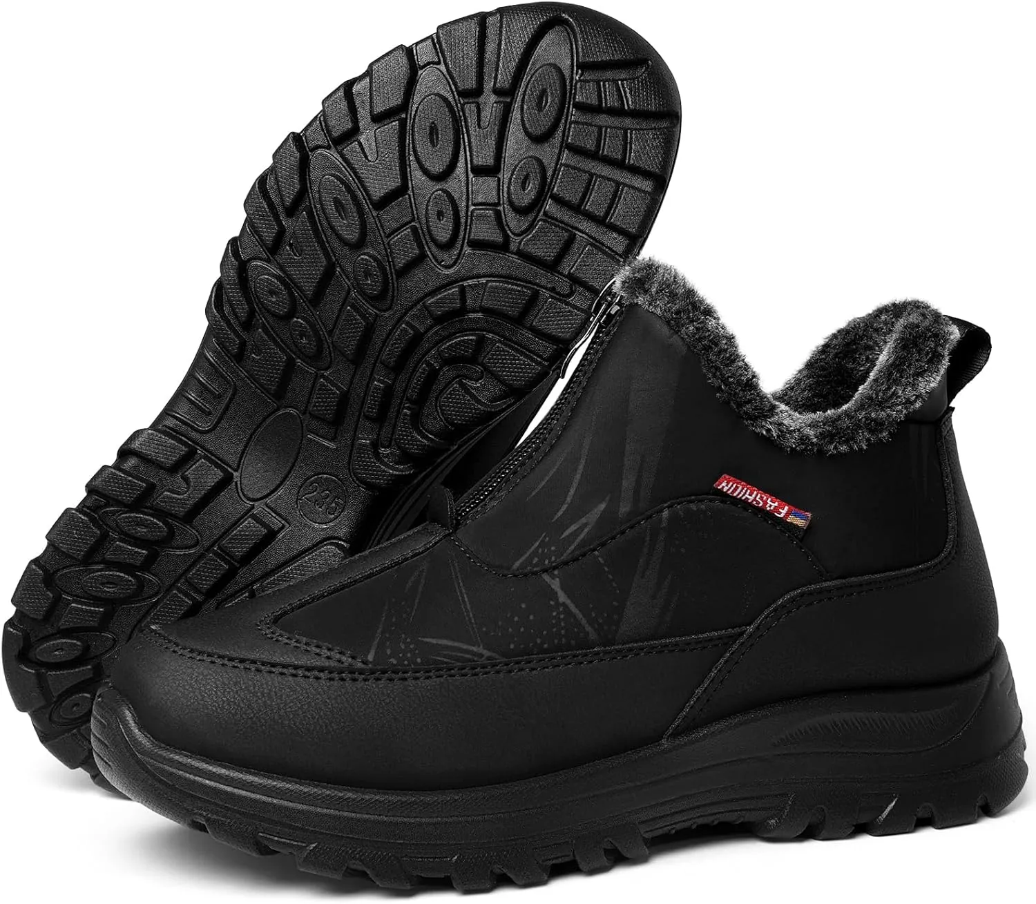 TEMOFON Winter Snow Boots for Women: Slip on Waterproof Boots - Insulated Warm Fur Lined Walking Outdoor Ankle Booties Size 5-10.5