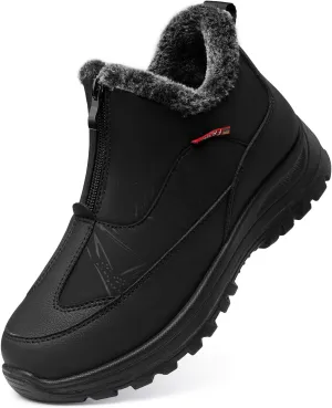 TEMOFON Winter Snow Boots for Women: Slip on Waterproof Boots - Insulated Warm Fur Lined Walking Outdoor Ankle Booties Size 5-10.5